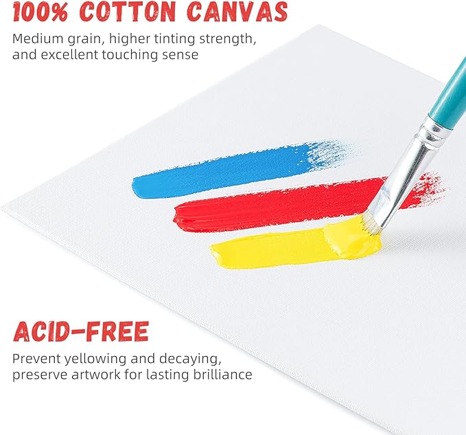 Simetufy 42 Pack Canvas Boards for Painting 8 x 10 inch Canvas Panels Blank - Gesso Primed Acid-Free 100% Cotton for Acrylics Oil Watercolor Tempera Paints