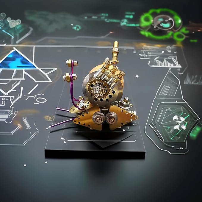 3D Steampunk Mechanical Snail Model Kit – DIY Metal Brass Puzzle for Adults, Retro Collectible Robot Sculpture Craft Gift (Snail-O)