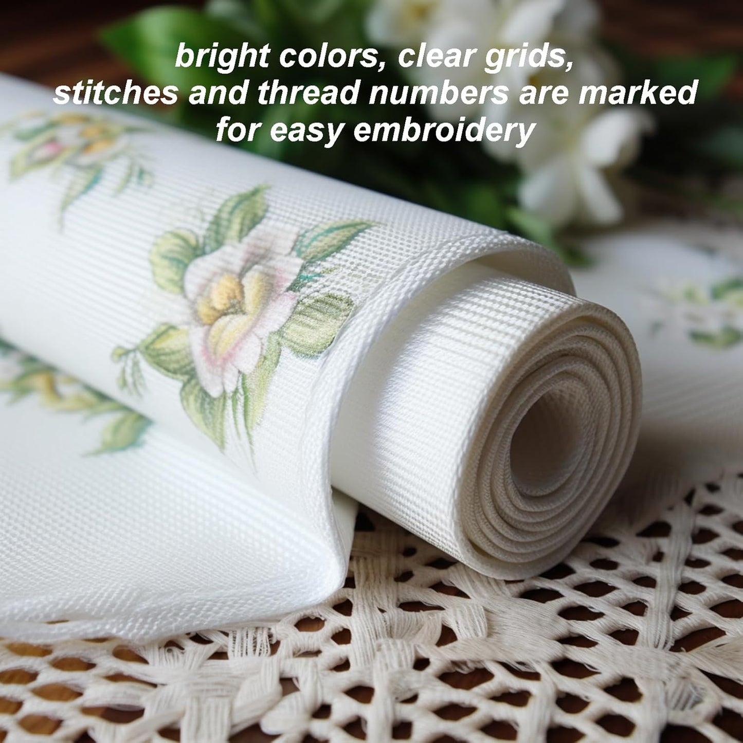 51buyoutgo 11CT Stamped Cross Stitch Kits for Adults - 16x16 in Beginner Embroidery Kit with Easy Funny Washable Seaside Landscape Pattern, Pre Printed Fabric for DIY Home Decor, Gifts, Stress Relief