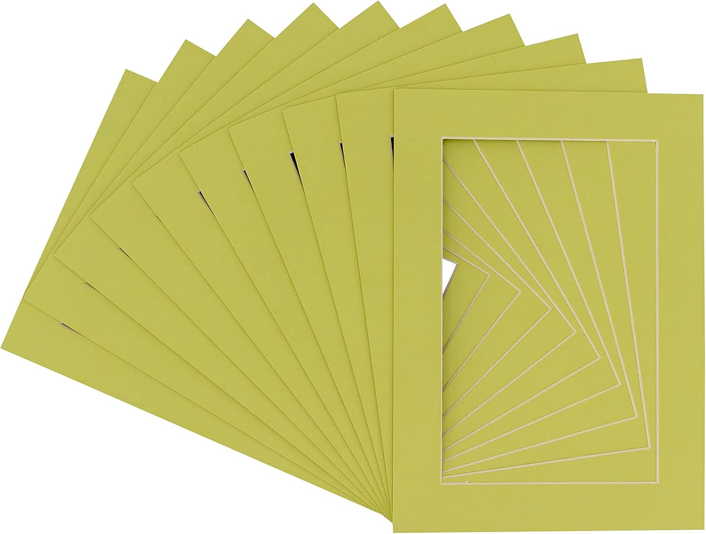 6x8 Mat for 8x10 Frame - Precut Mat Board Acid-Free Show Kit with Backing Board, and Clear Bags Pistachio Green 6x8 Photo Matte Made to Fit a 8x10 Picture Frame Matboard for Framing, Pack of 100 Mats