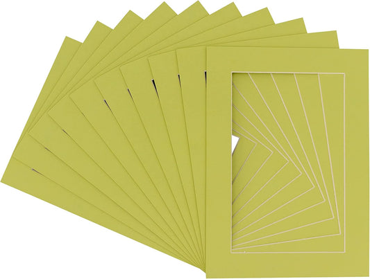 6x8 Mat for 8x10 Frame - Precut Mat Board Acid-Free Show Kit with Backing Board, and Clear Bags Pistachio Green 6x8 Photo Matte Made to Fit a 8x10 Picture Frame Matboard for Framing, Pack of 25 Mats