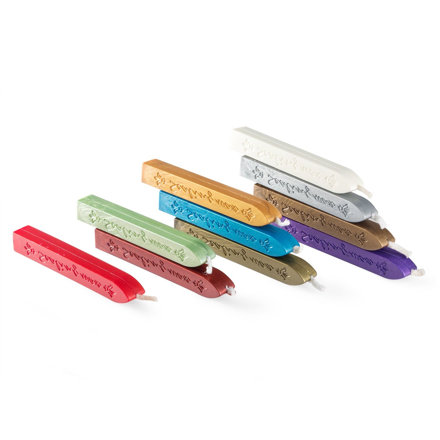 Mceal Sealing Wax Stick with Wick Flower De Luce of France Retro 10 Pieces Pack(Mix Color)