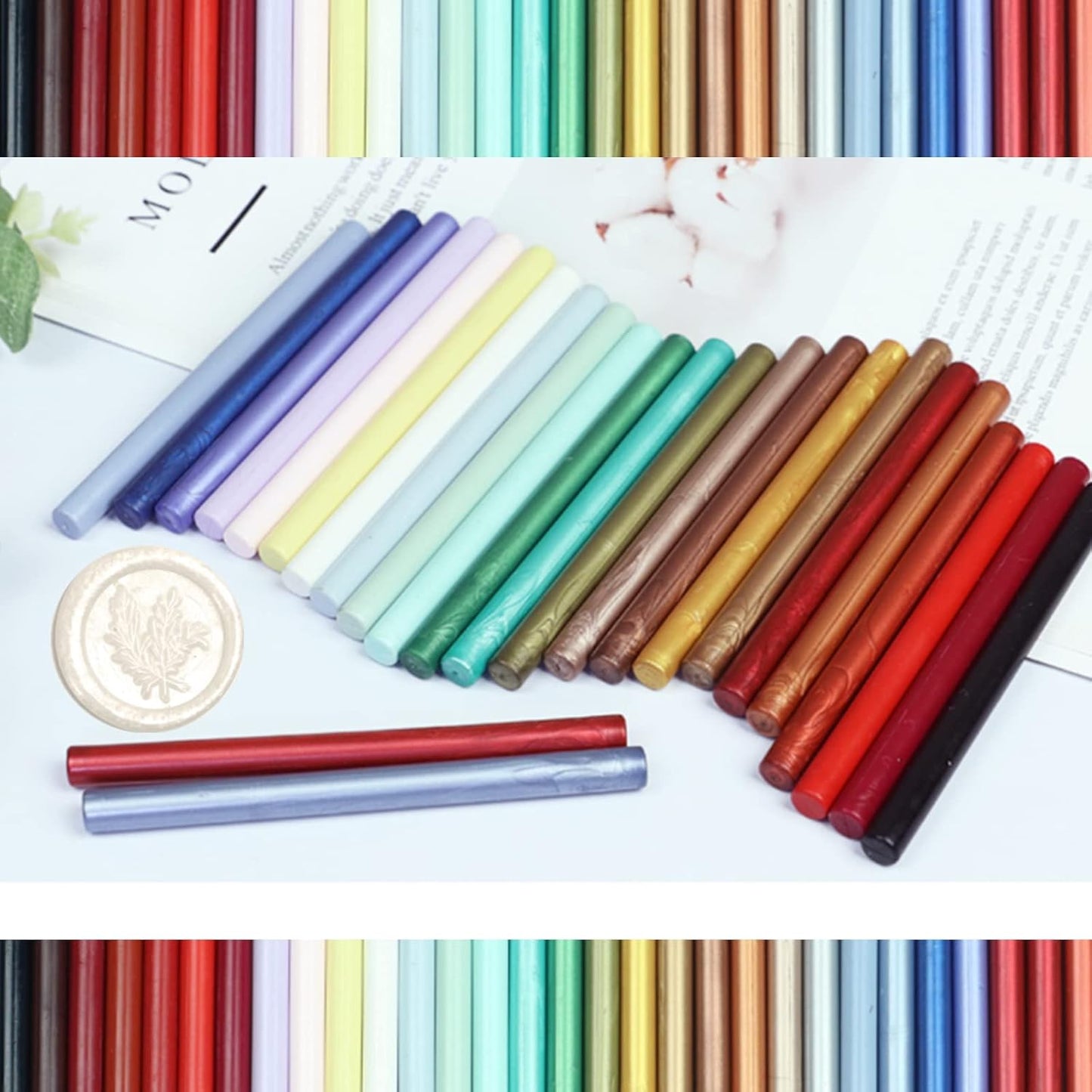 Gray Blue Wax Sealing Sticks, ONWINPOR 10pcs Glue Gun Wax Seal Sticks for Wax Seal Stamp, Melting Wax Seal Sticks for 0.43'' Glue Gun Wax Sealing Sticks (Gray Blue)