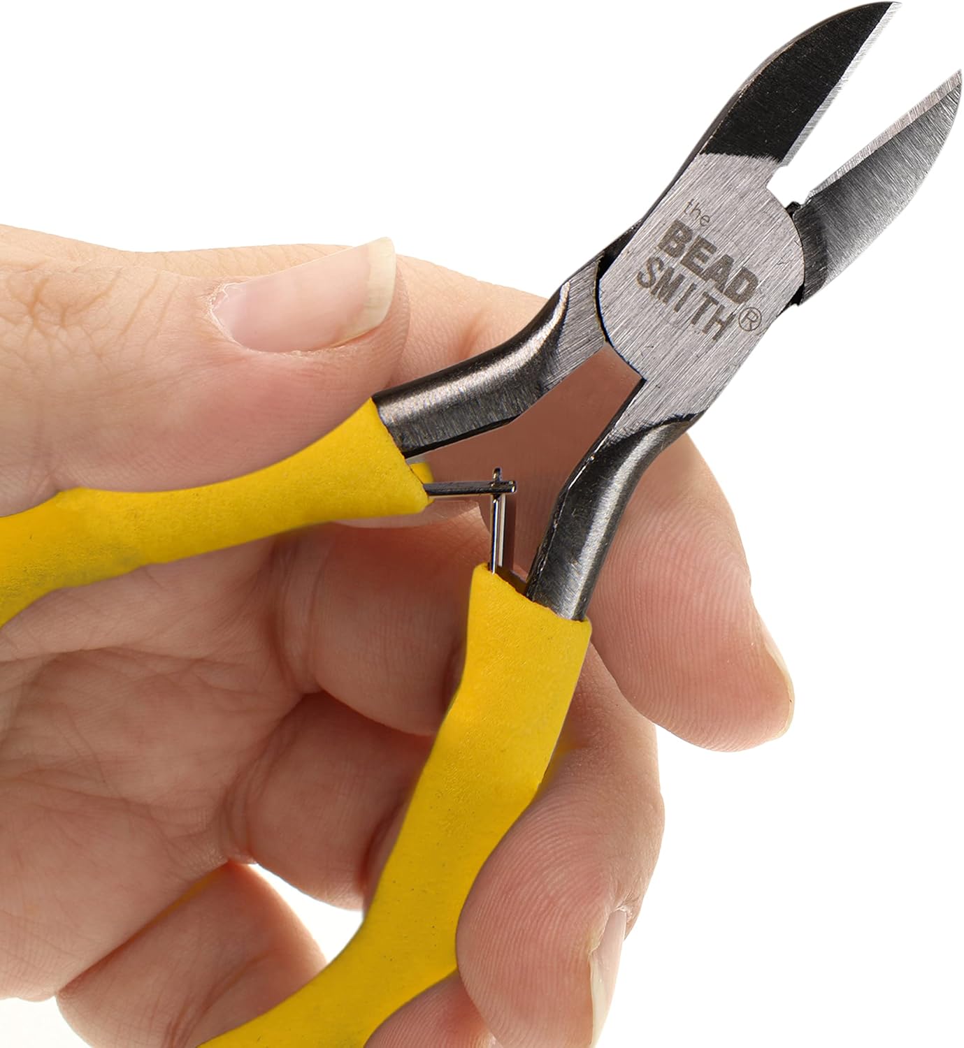 The Beadsmith Color-ID Side Cutter – 5 inches (127mm) – Yellow Comfort Grip Handle – Polished Steel Head and Double-Leaf Spring - Tool for Jewelry Making