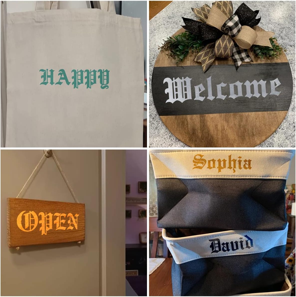 2.5 Inch Alphabet Letter Stencils for Painting - 70 Pack Old English Letter Stencil Templates with Numbers and Signs for Painting on Wood, Reusable Letter Stencils for Chalkboard Wood Signs & Wall Art