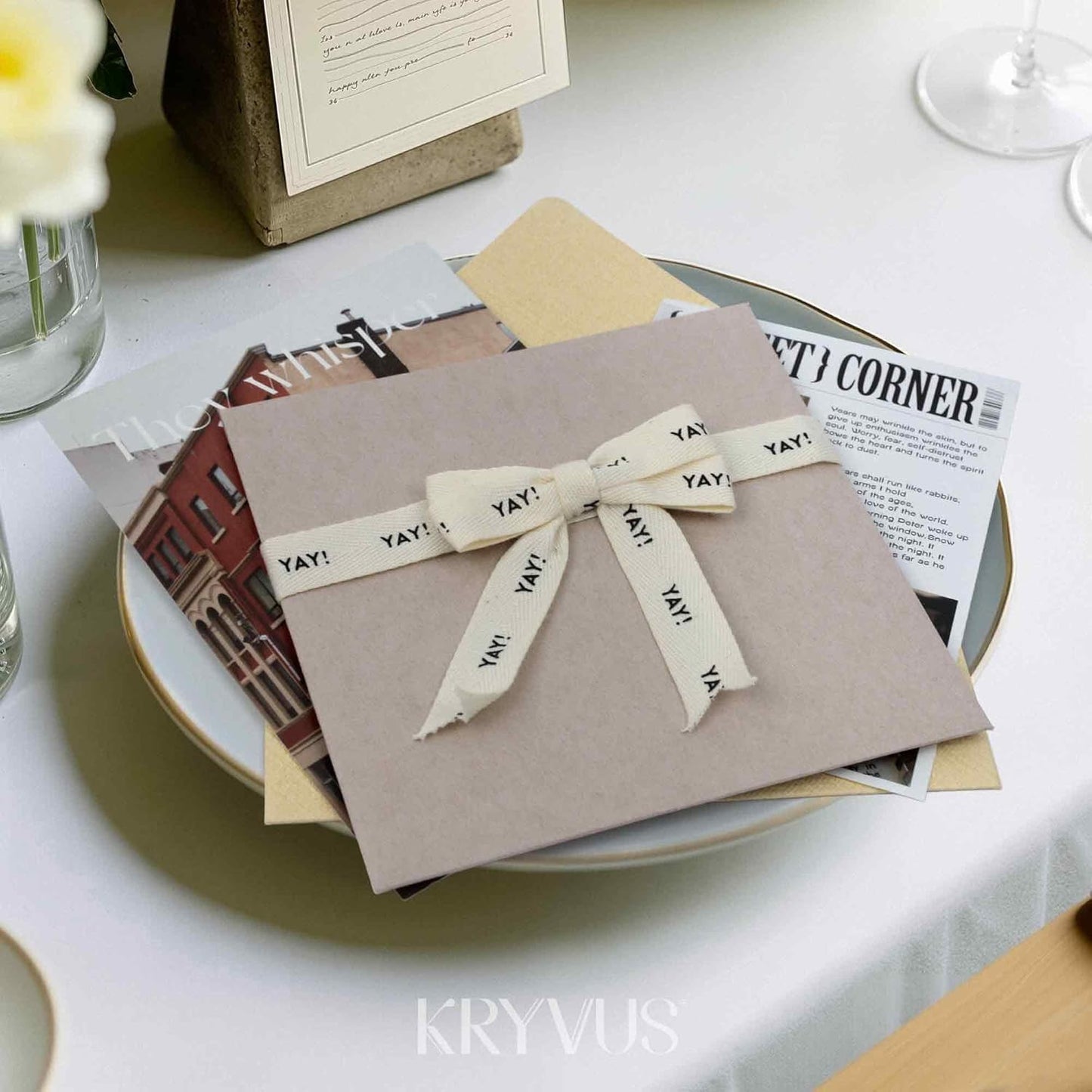 Yay! Ribbon - 5/8 Inch x 12 Yards Natural Twill Tape Ribbon, Cotton Herringbone Ribbons for Gift Wrapping, Birthdays, Weddings, Christmas, Anniversaries, Valentine's Day, Mother's Day