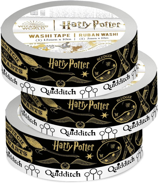 Paper House Productions Harry Potter 3-Pack Set of 2 Foil Accent Washi Tape Rolls for Scrapbooking and Crafts - Quidditch Match