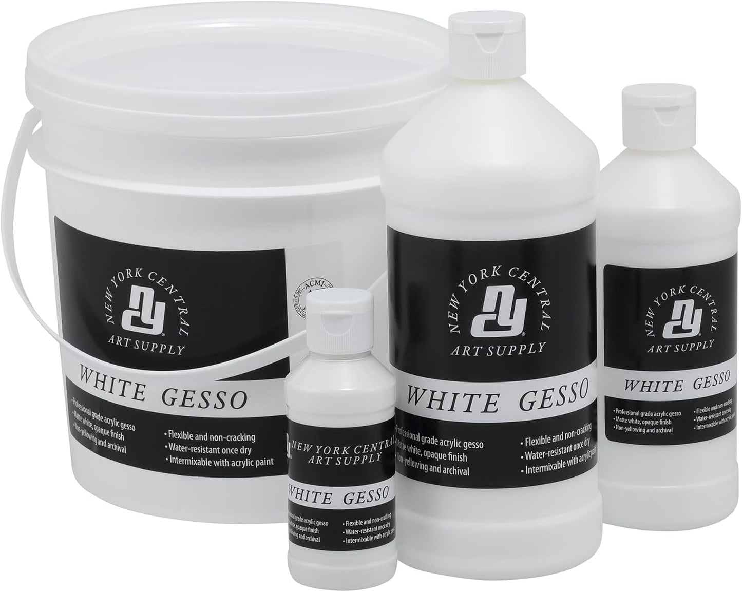 Acrylic Gesso - White Professional Grade Gesso for Painting, Acrylic, Oil, Pastels, & More! - 32 oz Bottle