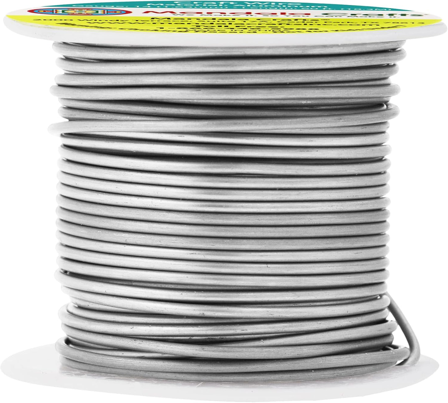 Mandala Crafts 14 Gauge Anodized Aluminum Craft Wire for Jewelry Making - 60 FT Colored Flexible Gray Wire - Bendable for Bonsai Armature Crafting Sculpting