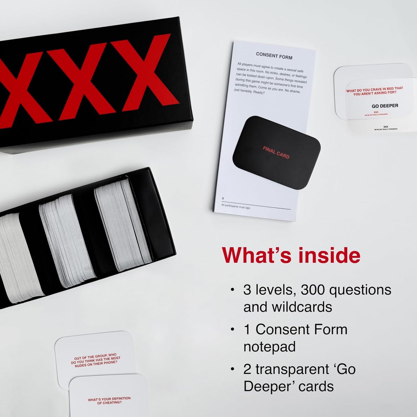 WE'RE NOT REALLY STRANGERS Adult Edition Card Game - 300 Conversation Cards for Memorable Game Nights, Parties, & Bachelorette Parties - Meaningful Games for Adults and Friends, 18+, 2-6 Players