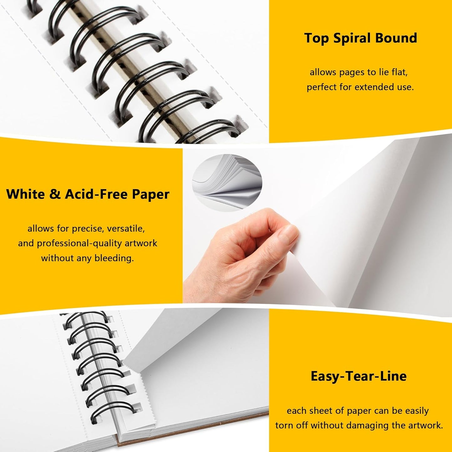 WINNER 9" x 12" Sketch Book 4 Pack, 400 Sheets Spiral Bound Art Sketchbook, 68lb/100gsm White Acid Free Drawing Pad, Painting Drawing Writing Sketch Pad, Art Supplies for School, Kids, Adults &Teens
