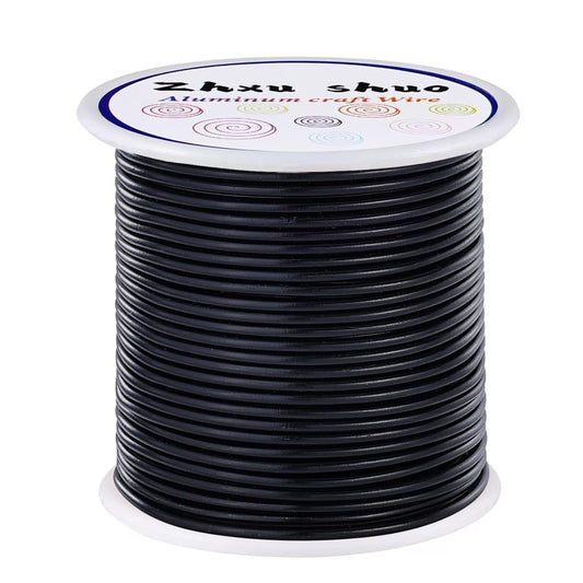 12 Gauge(2mm) Aluminum Wire 35 Yards Anodized Metal Wire for Bonsai Armature Crafting Sculpting Jewelry Craft Making Beading Floral (Black, 12 Gauge)