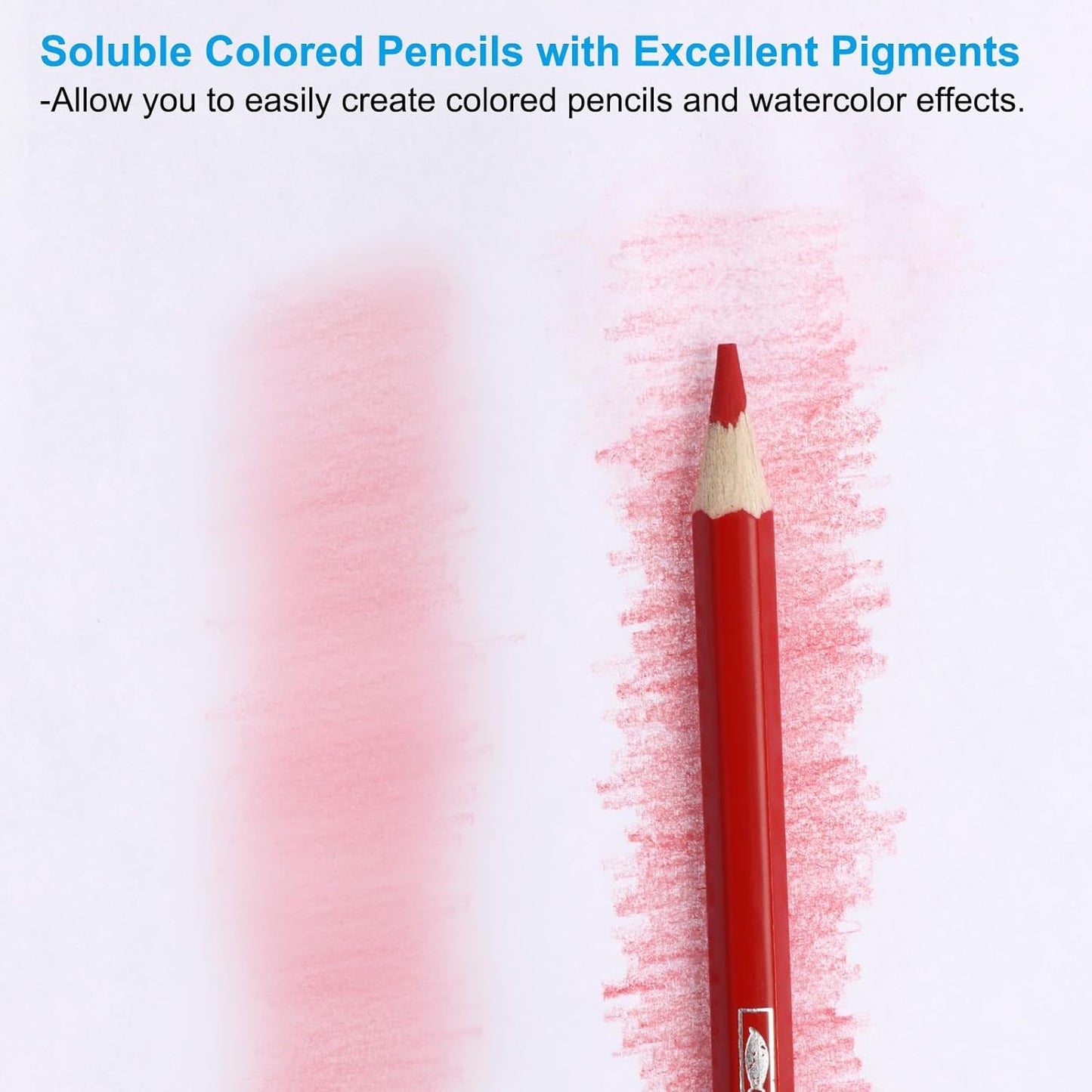 PATIKIL Watercolor Pencil, 6Pcs Water Soluble Pencils for Blending, Coloring, Sketch Drawing, Painting, Sky Blue