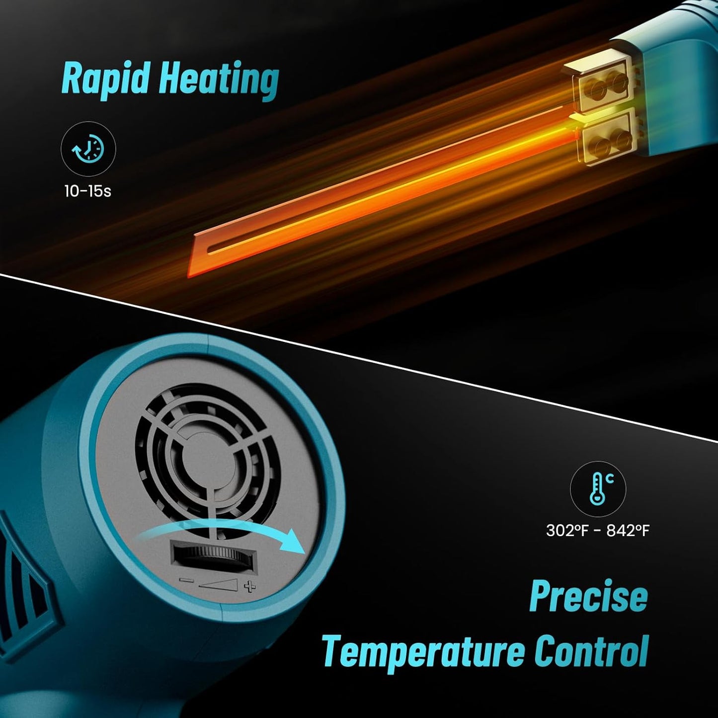 SEESII Cordless Foam Cutter: Electric Hot Knife Kit with 2×2000mAh Batteries,120W Power (Max 842°F) Air-Cooled Styrofoam Cutting Tool with 4 Blades for Rope,Fabric,EPP,EPS, XPS,EPE,PU,KT Board