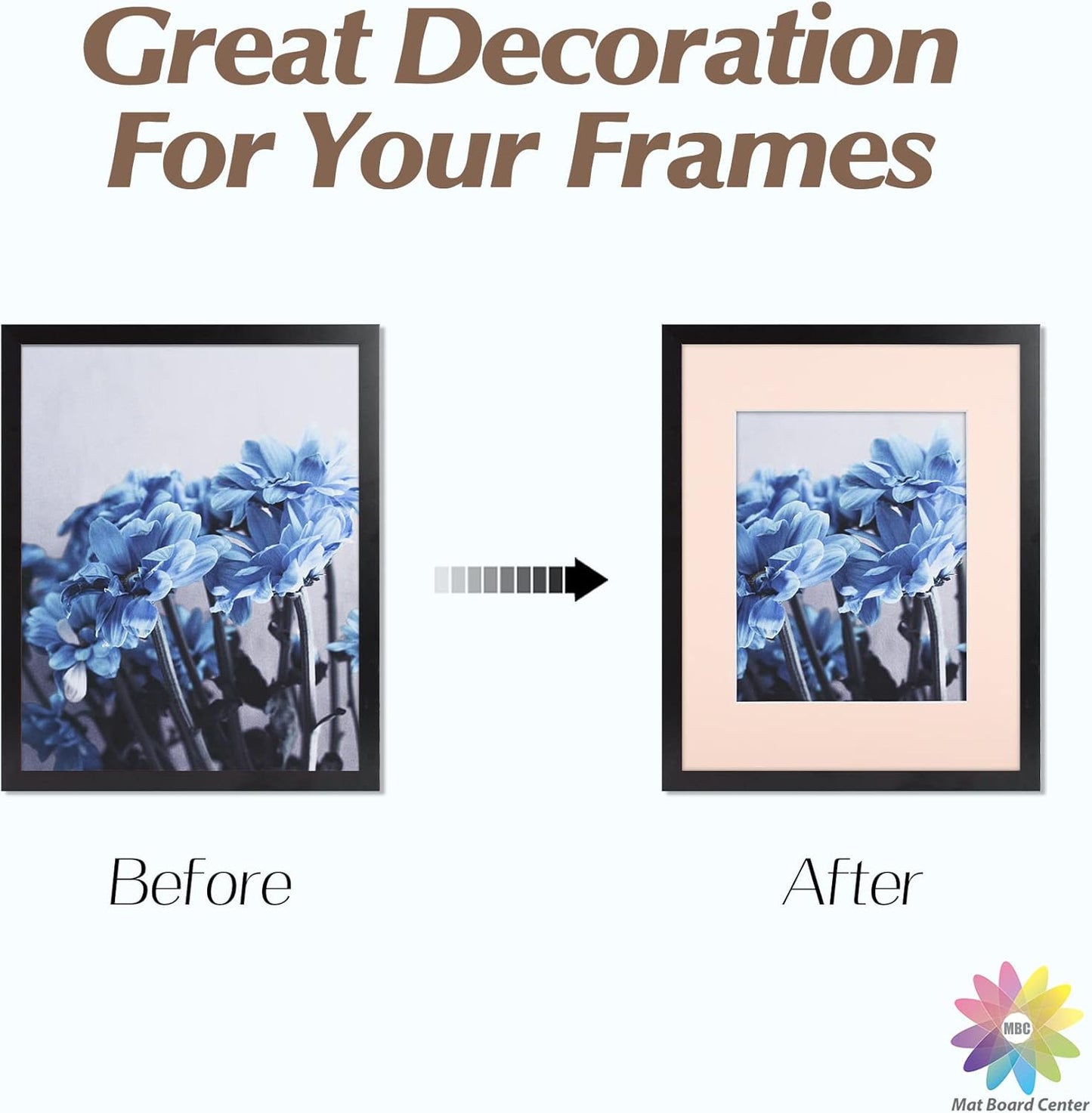 Mat Board Center, Pack of 10, 11x14 for 8x10 Pink Color Mats - Bevel Cut, Acid Free, 4-ply Thickness, White Core - for Pictures, Photos, Framing