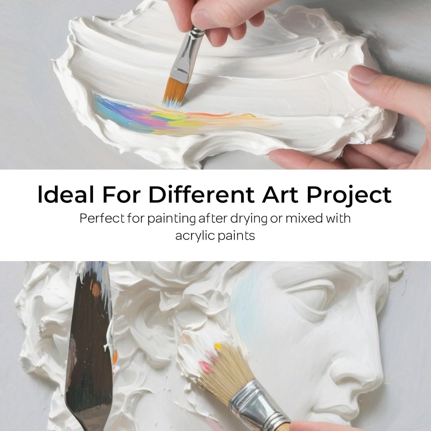 Nicpro Modeling Paste 571 ml / 28.2 oz for Acrylic Painting, High Density Acrylic Medium for Texture Art and Thickness, Structural Molding Texture Paste for Canvas Paint, Art Projects, DIY, 3D Effect