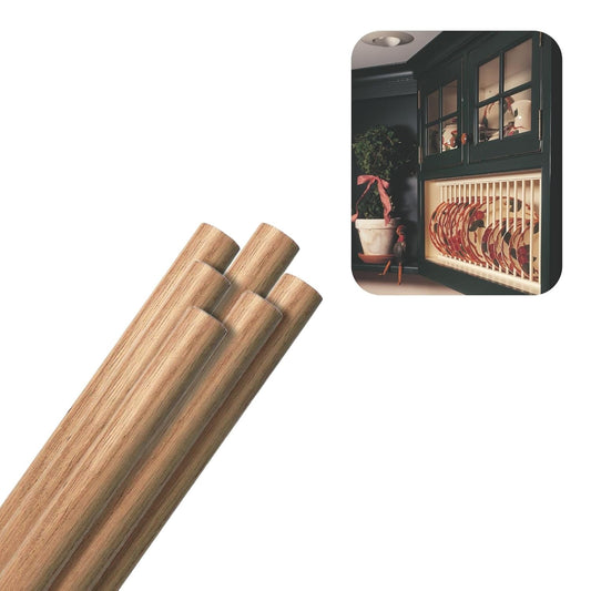 Red Oak Round Dowels (7/8" x 36", Pack of 6) | Variety of Diameters & Wood Species | Unfinished Wooden Dowel Rods for Crafts & DIY Home Projects | Curtain Rod, Macrame Supplies, Moulding, Flagpole