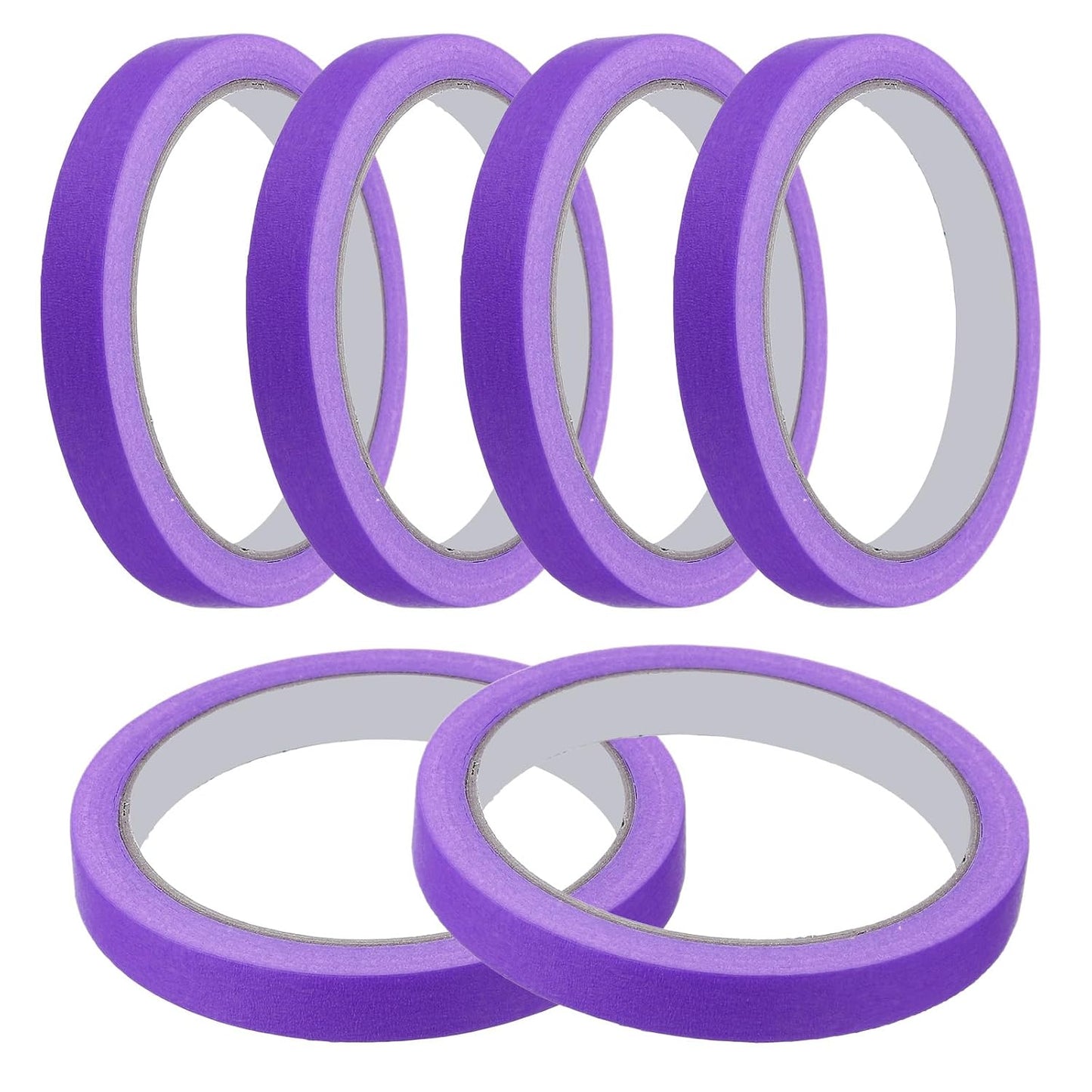 MECCANIXITY Masking Tape 0.5 Inch x 21 Yard Painter's Tape Purple Paint Tapes for DIY Crafts Arts Drawing Decoration Labeling Car Painting Artist Teachers, Pack of 6