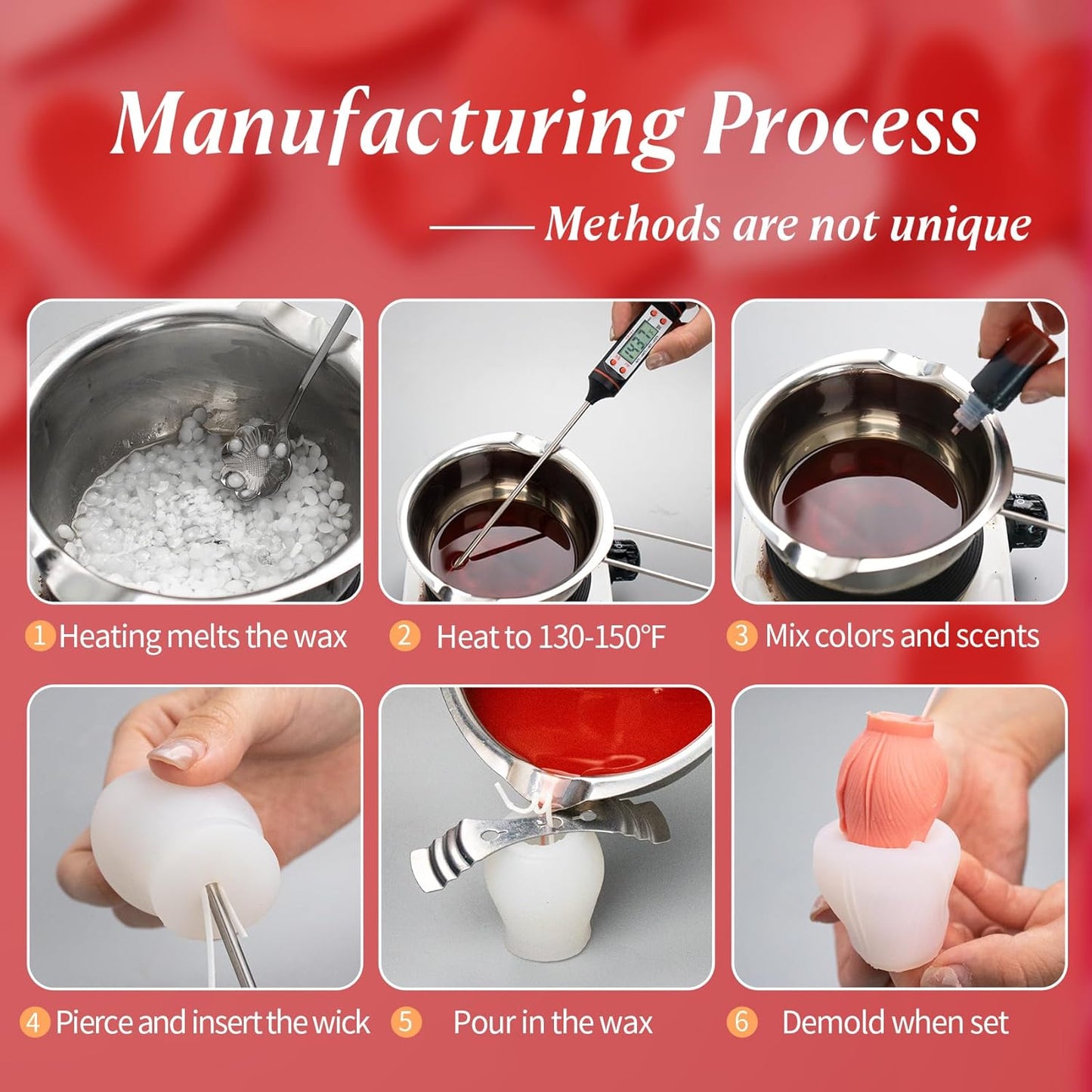 2Pcs Tulip Silicone Candle Flower Wax Mold Silicone for Candles Resin Making Molds Moldes De Silicona para Hacer Velas Artesanales De Silicona,for Making Mothers Day Gifts for Mom Daughter