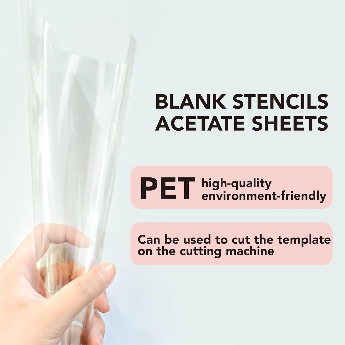 50 sheets 4 Mil Basics Heat Resistant Acetate Blank Stencil Sheet for Card Making Journaling Planner Scrapbook Paper Transparent PET Acetate Mylar Craft Template Material
