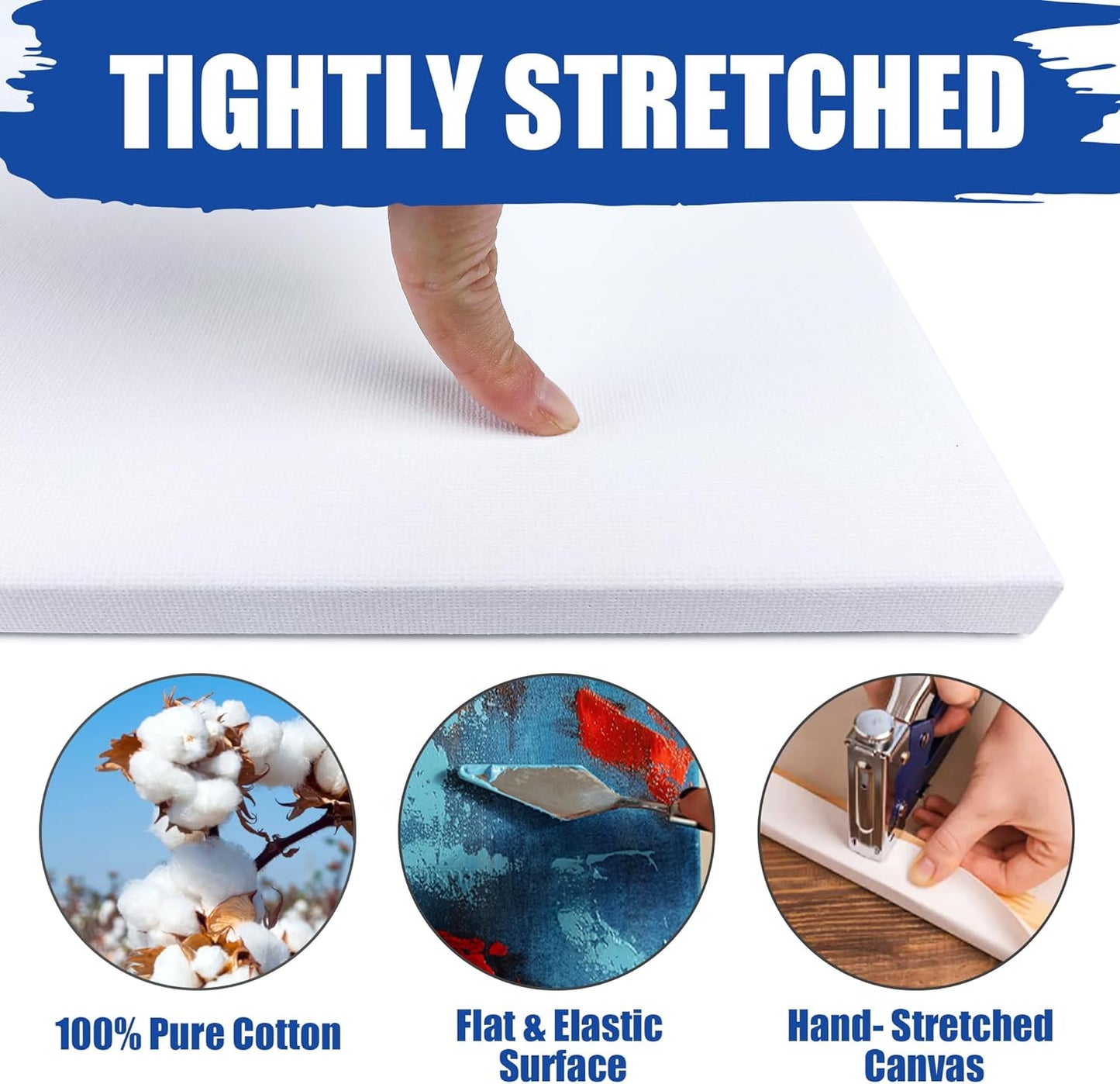 Blank Canvases for Painting with 11x14 inch, 8 Packs Stretched Canvases for Acrylics, Oils, Watercolors & Other Painting Media, 5/8 Inch Profile 100% Cotton Primed Artist Framed Canvas