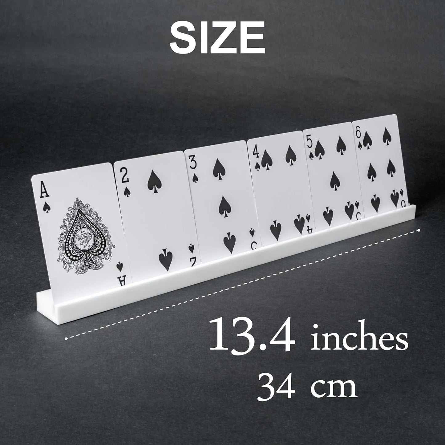 Playing Card Holders 13.4 Inches White Acrylic Solid Card Holder for Playing Card Games (4 pcs., White)