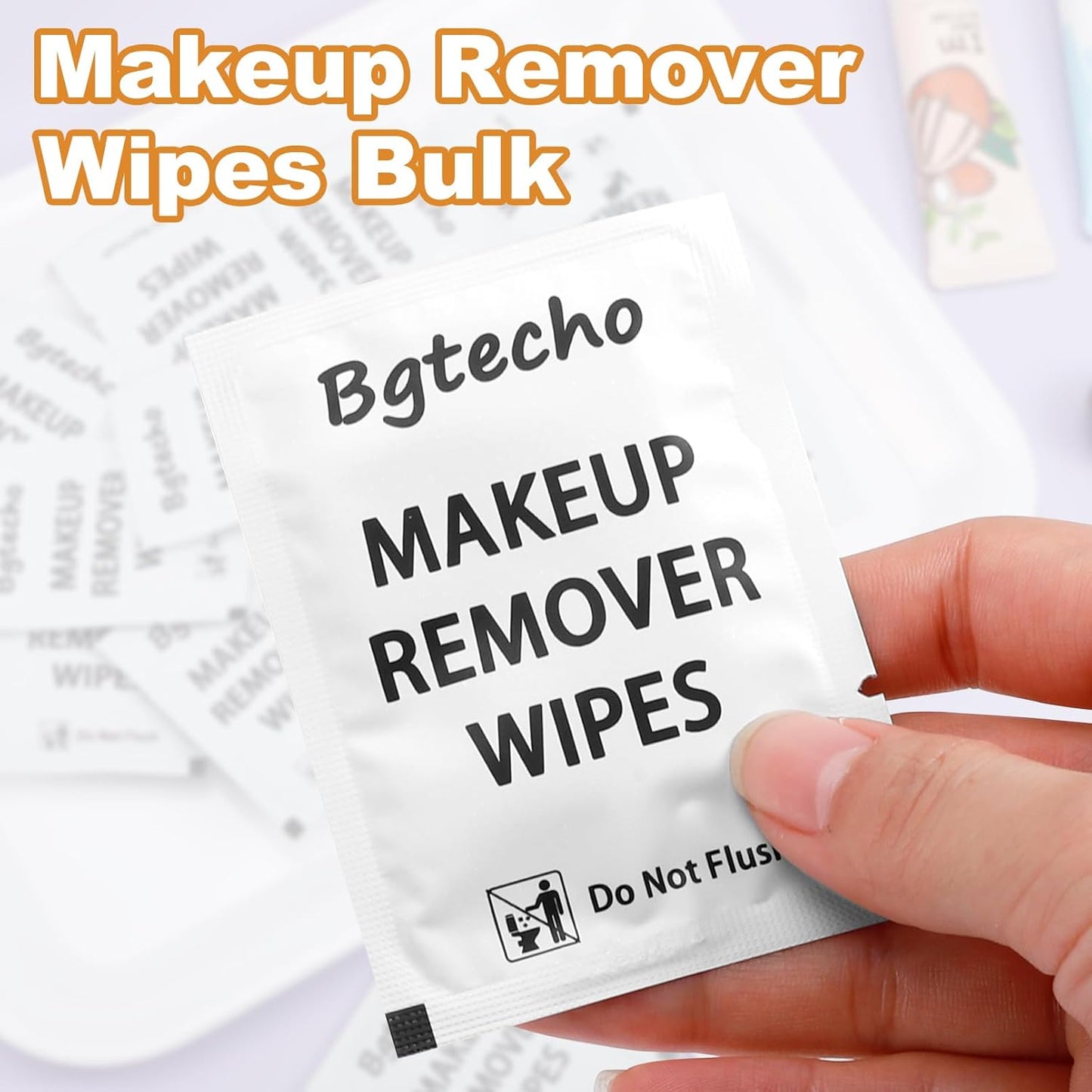 200 Pack Makeup Remover Wipe Bulk, Individually Wrapped Makeup Remover Wipes, Alcohol Free Facial Cleansing Wipes, Makeup Wipe with Vitamin E, Gentle Face Wipes for Travel Hotel(White)