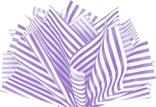 Flexicore Packaging Lilac Purple Pin Stripe Print Gift Wrap Tissue Paper Size: 15 Inch X 20 Inch | Count: 50 Sheets | Color: Lilac Pin Stripe