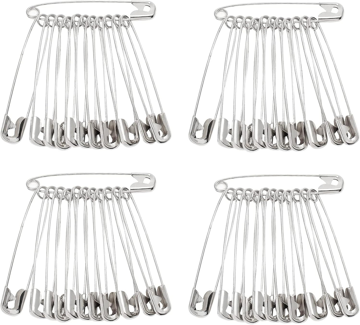 200 PCS 32mm / 1.3 Inch Heavy Duty Quilting Pins, Medium Safety Pins Bulk, Silver Metal Sewing Pins, Sharp Safety Pins for DIY Crafts Jewelry Making Baby Clothing (Nickel Plated)