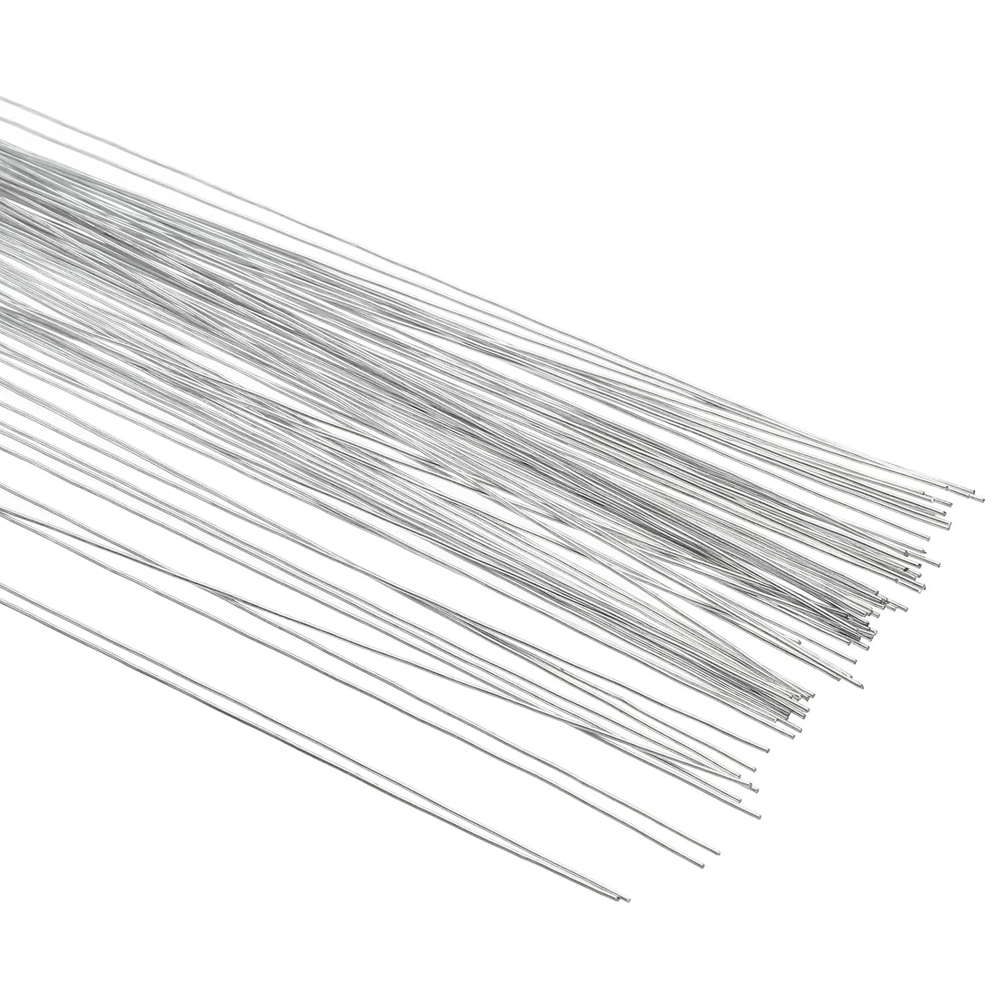 PATIKIL 24 Gauge 16" Floral Stem Wire, 100 Pcs Paper Wrapped Iron Artificial Flower Stem Accessories for DIY Bouquet Stem and Craft Decoration, Silver