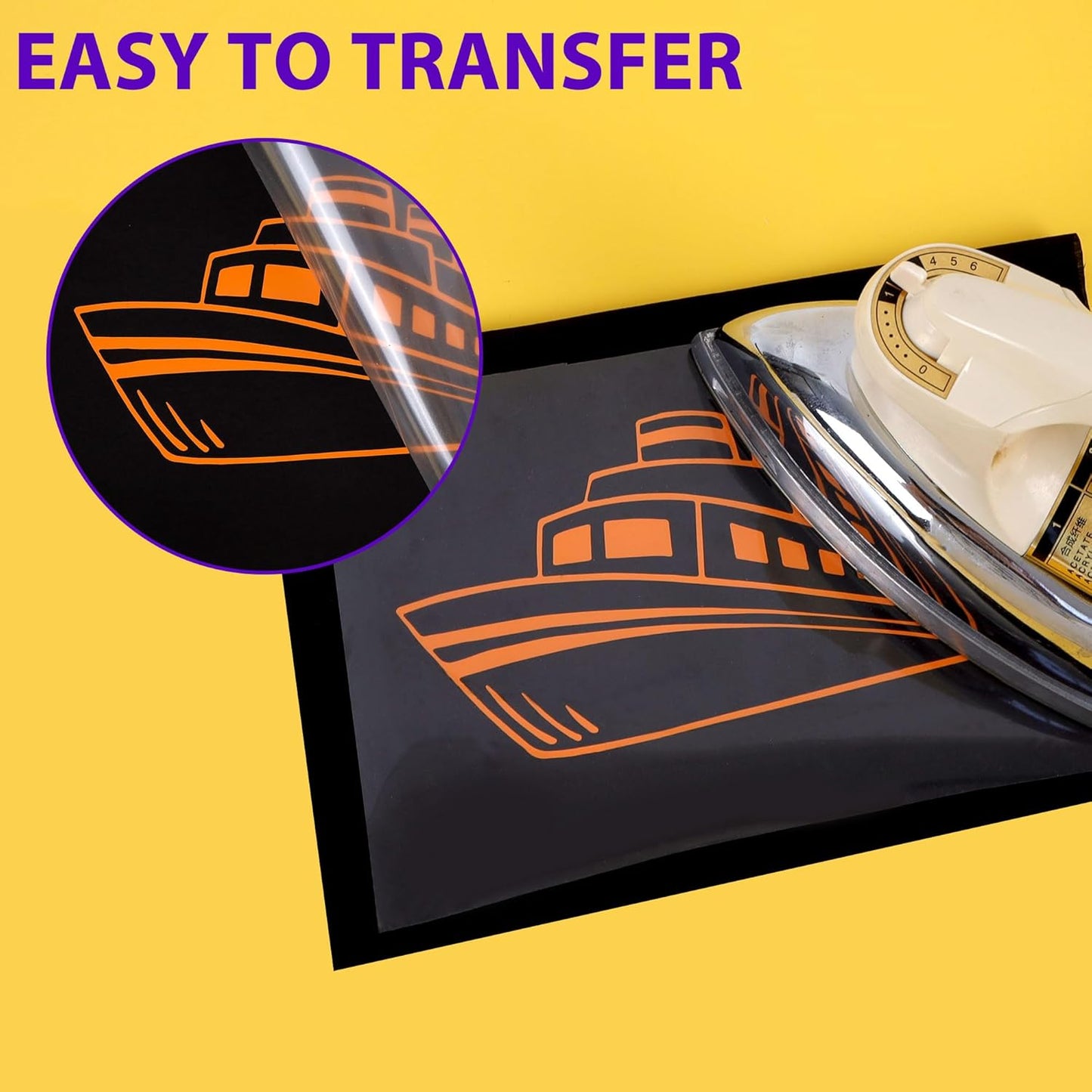 RENLITONG Orange Iron on Vinyl 12Inch by 50ft Roll HTV Heat Transfer Vinyl for T-Shirt HTV Rolls for All Cutter Machine - Easy to Cut & Weed for Heat Transfer Design