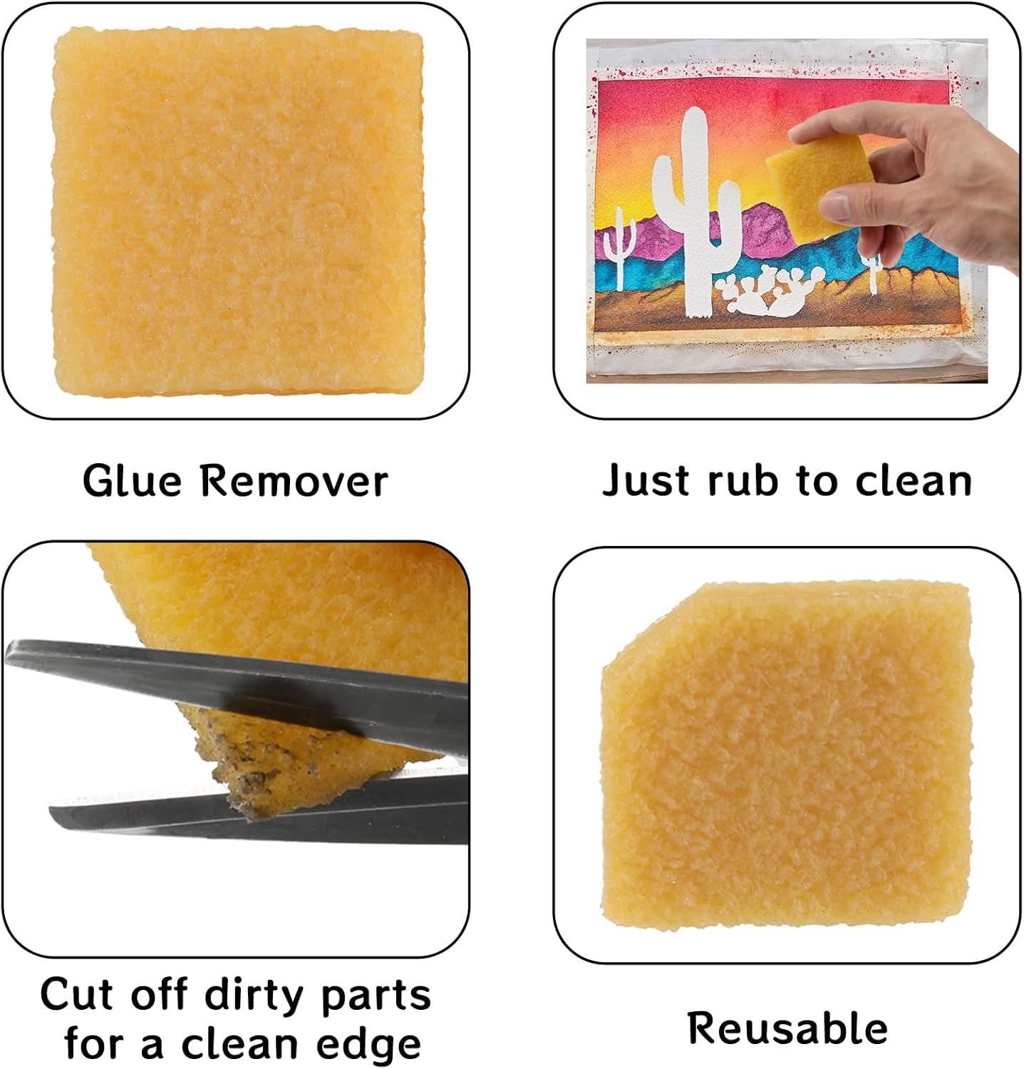 WHTCHSU 12 pcs Glue and Residue Eraser Rubber Cement Cleaner for Removing Adhesive and Residues from Paper Plastic and More