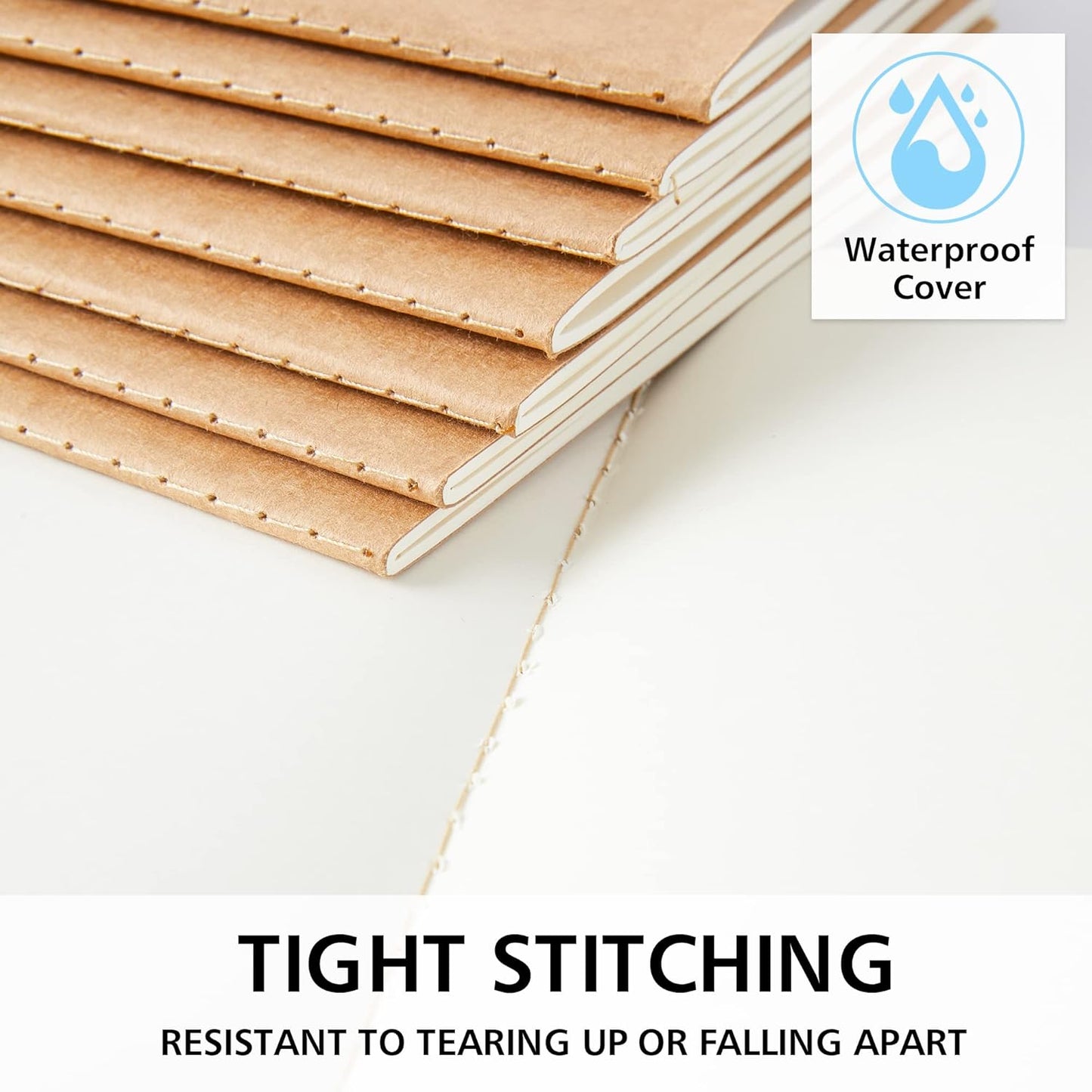 feela 15 Pack Blank Kraft Notebooks, Unlined Sketchbook Note Pad Travel Journal for Drawing Doodling Writing, Journal Bulk For Women Kids Students Office School Supplies, A5, 60 Pages, 8.3” X 5.5”