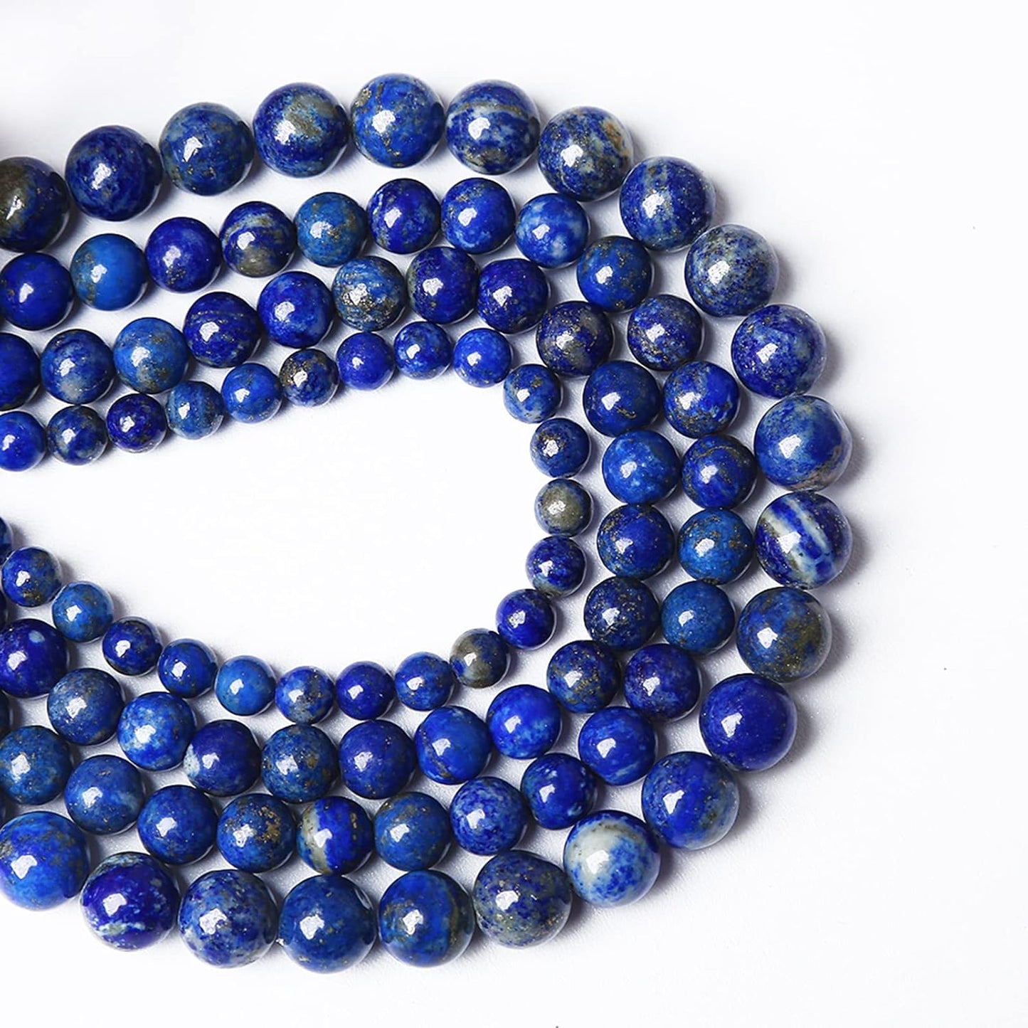 4mm 180PCS AAA+ Natural Lapis Lazuli Gemstone Beads Round Loose Stone Beads for Jewelry Making DIY Bracelets Necklace Earrings 32" 2 Strands