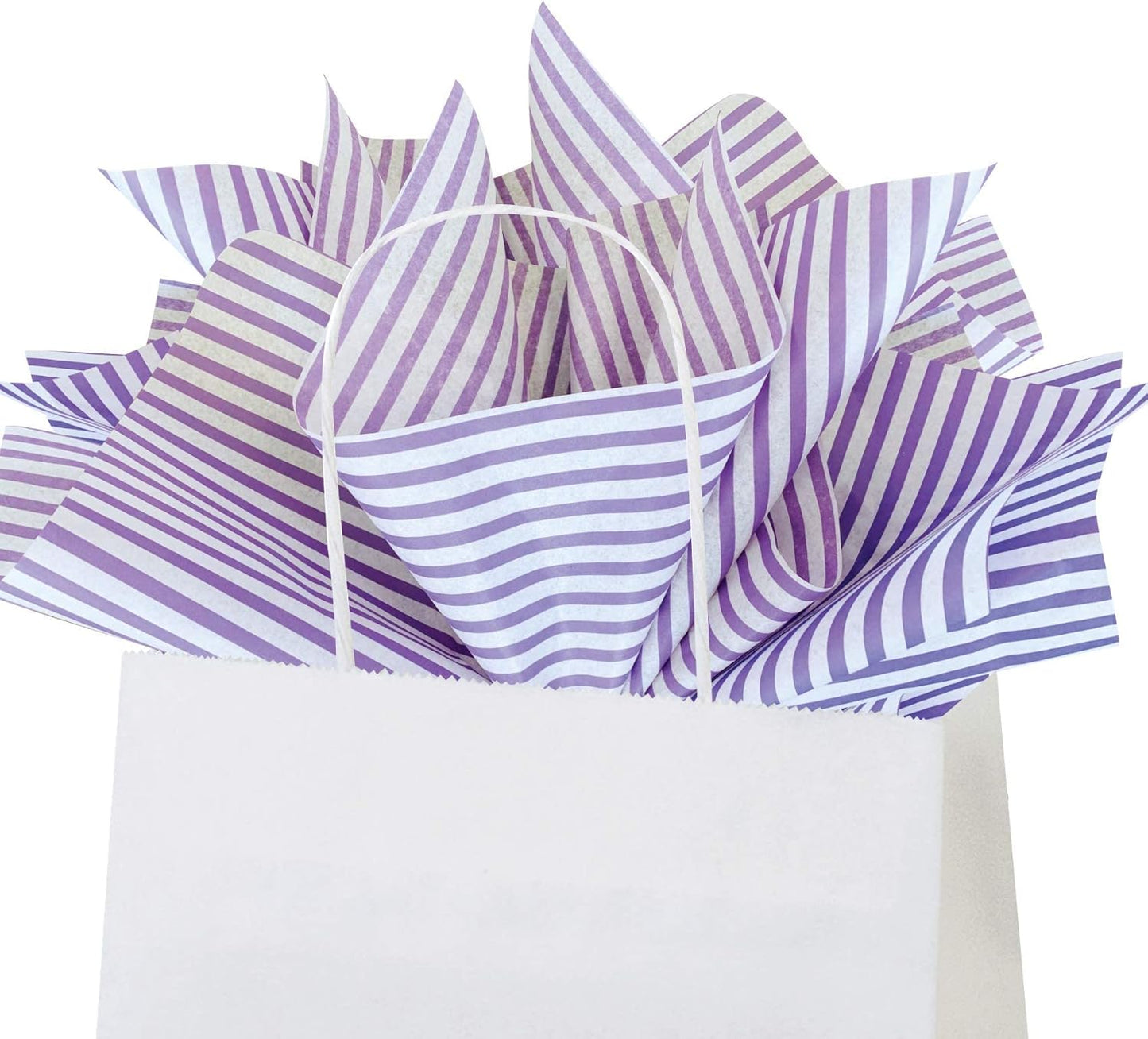 Flexicore Packaging Lilac Purple Pin Stripe Print Gift Wrap Tissue Paper Size: 15 Inch X 20 Inch | Count: 10 Sheets | Color: Lilac Pin Stripe