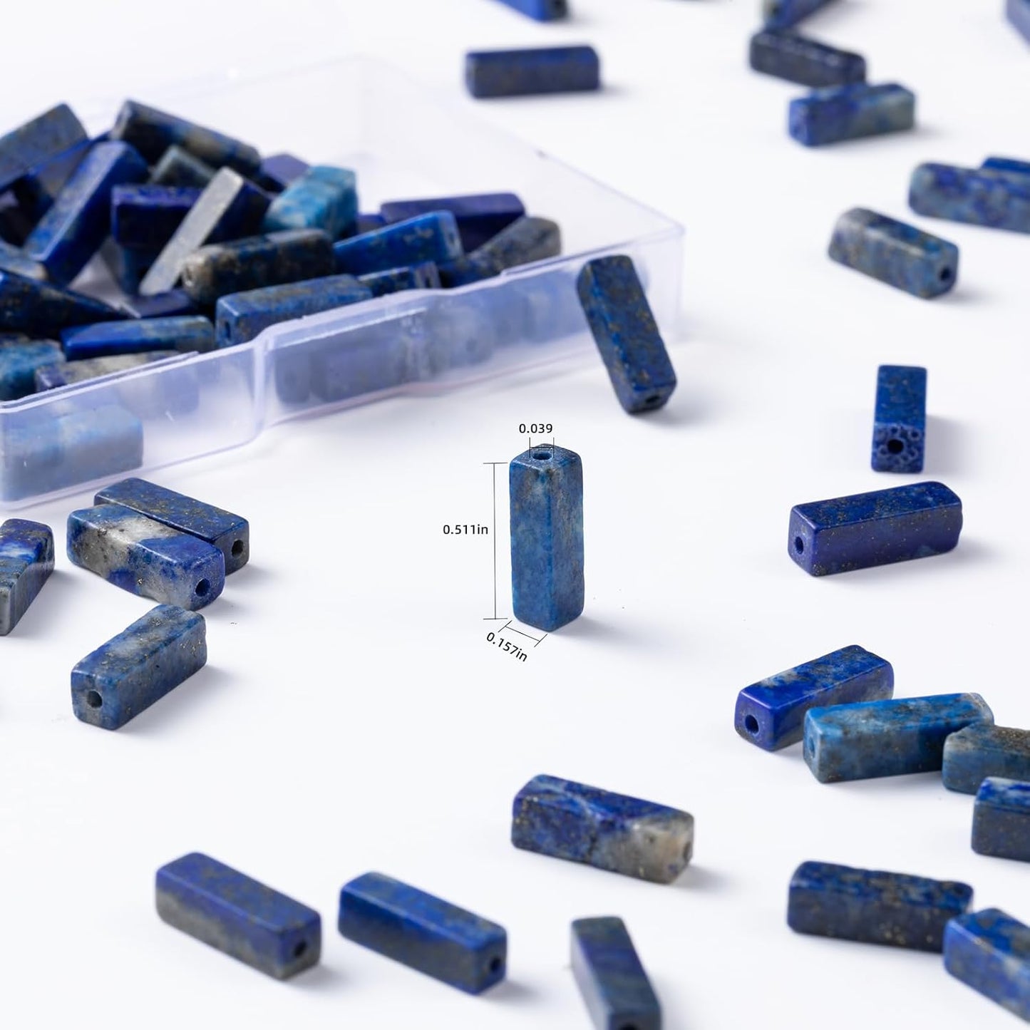 Natural Lapis Lazuli Rectangle Tube Beads 4x13mm 38cm/str Loose Semi Gemstone Stone Beads for Making Bracelets Necklace Earrings