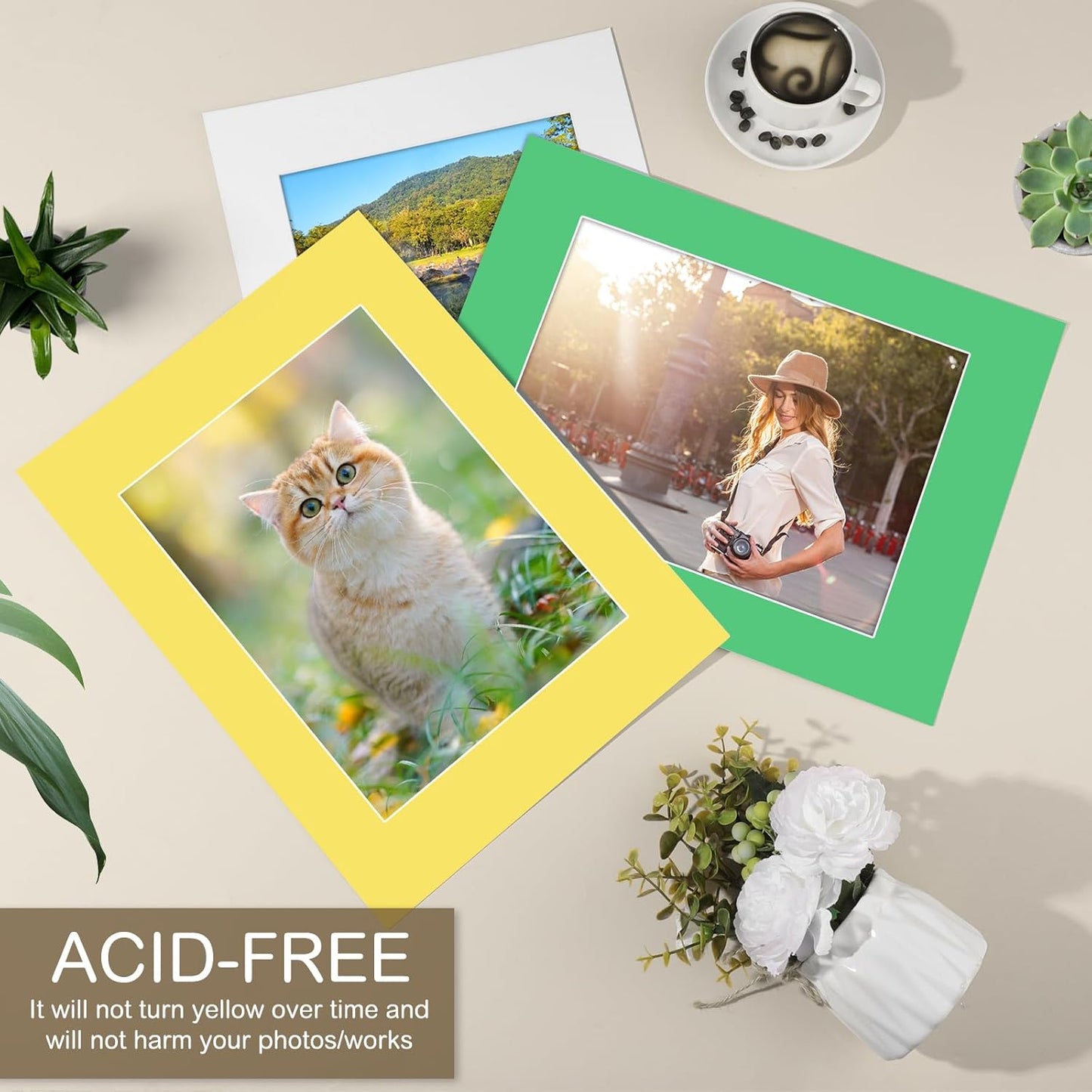 15 Pack 12x16 Picture Mats, Mixed Colors Frame Mattes for 9x12 Pictures Photo Frame Mat Core Bevel Cut Mat Board Show Kit for Photos, Prints, Artworks