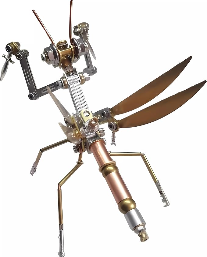3D Metal Model Kits Puzzle for Adults, Steampunk Electric Mechanical, Assembly DIY Gift Plastic Craft Hobby for Men (Mantis)