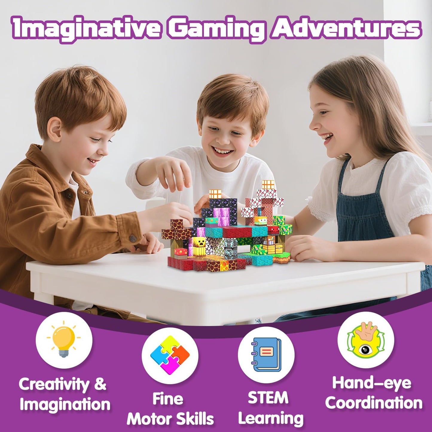 150 PCS Magnetic Building Blocks Toys for Kids, Stacking Magnetic Tiles Toys for Kids Toddlers Boys Girls Ages 3 4 5 6 7 8-12 Gifts