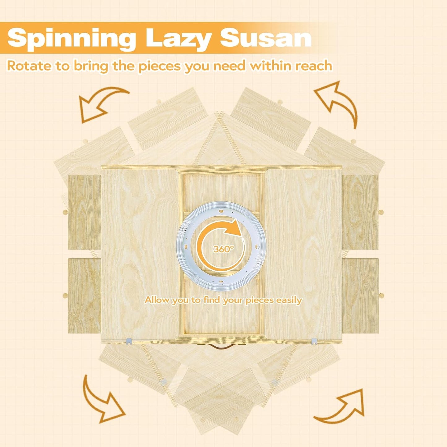 1500 Pcs Adjustable Jigsaw Puzzle Board with Drawers and Cover, 33.3"x24.3" Rotating Puzzle Table with Lazy Susan, Frame for Wall Art Display