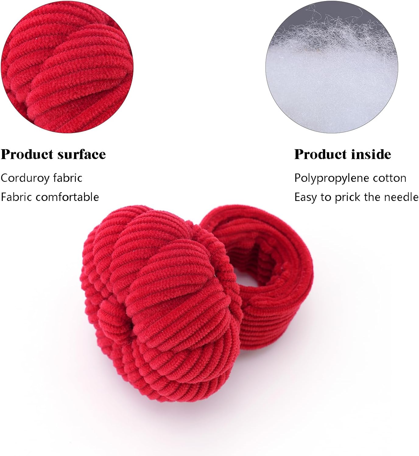 Wrist Pin Cushions, Sewing Needle Cushion kit with 1Pcs Elastic Strap Finger Ring Pincushions, Adjustable Strap Handcraft Needles Holder for Sewing and Quilting.(Red)