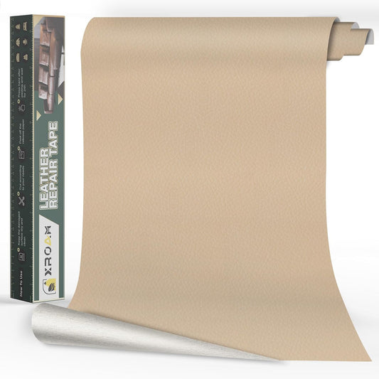 Leather Repair Tape, 16x79 inch Leather Patches for Furniture, Self Adhesive Leather Repair Patch for Sofas, Couches, Leather Covers, Seats, Chairs, Vinyl Repair Tape Beige