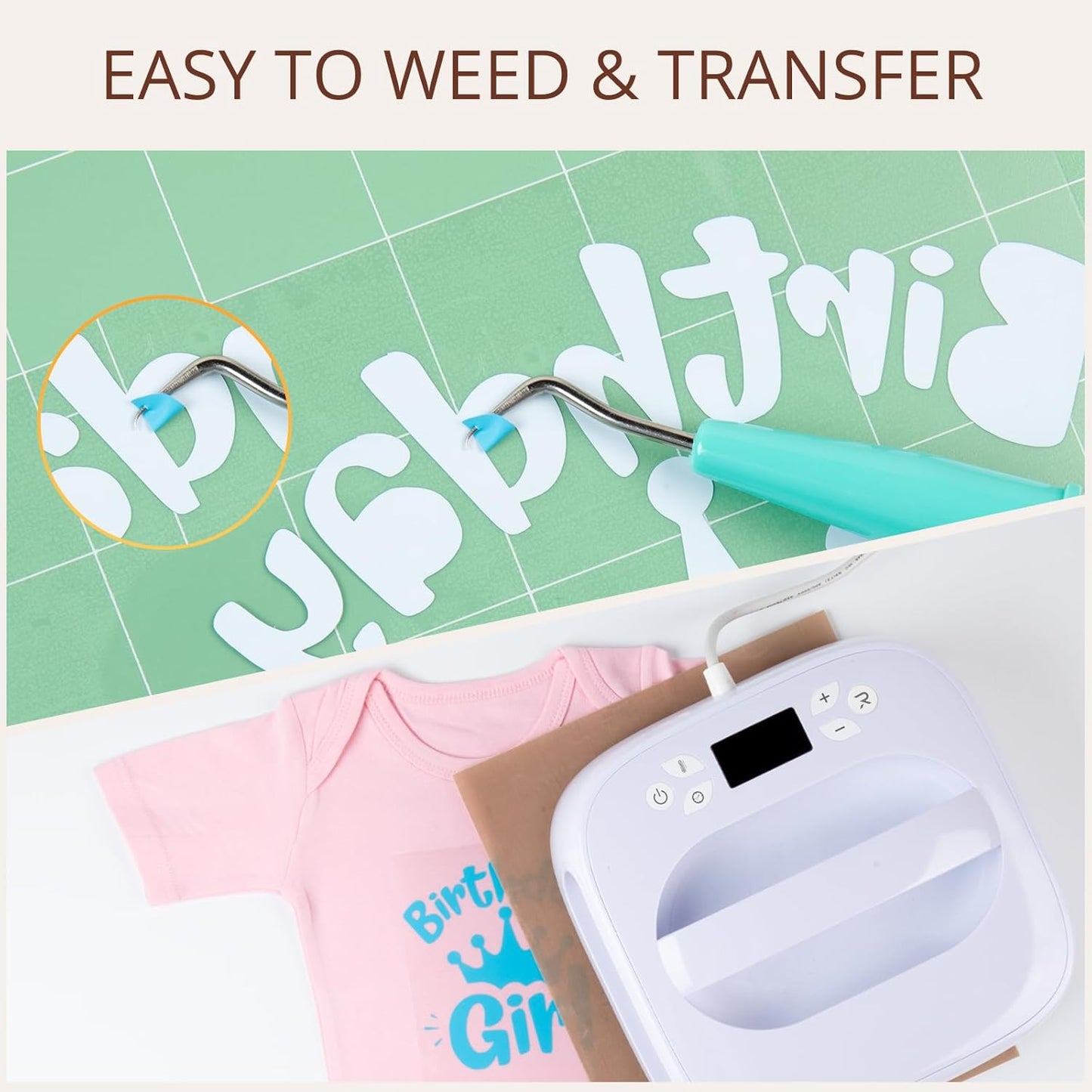 JANDJPACKAGING Heat Transfer Vinyl - 25Pcs HTV Vinyl with Vibrant Colors, Easy to Cut & Weed & Transfer Iron on Vinyl for T-Shirts, 12 x 10in HTV for Heat Press Machine