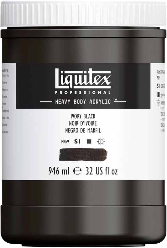 Liquitex Professional Heavy Body Acrylic Paint, 32-oz (946ml) Pot, Ivory Black