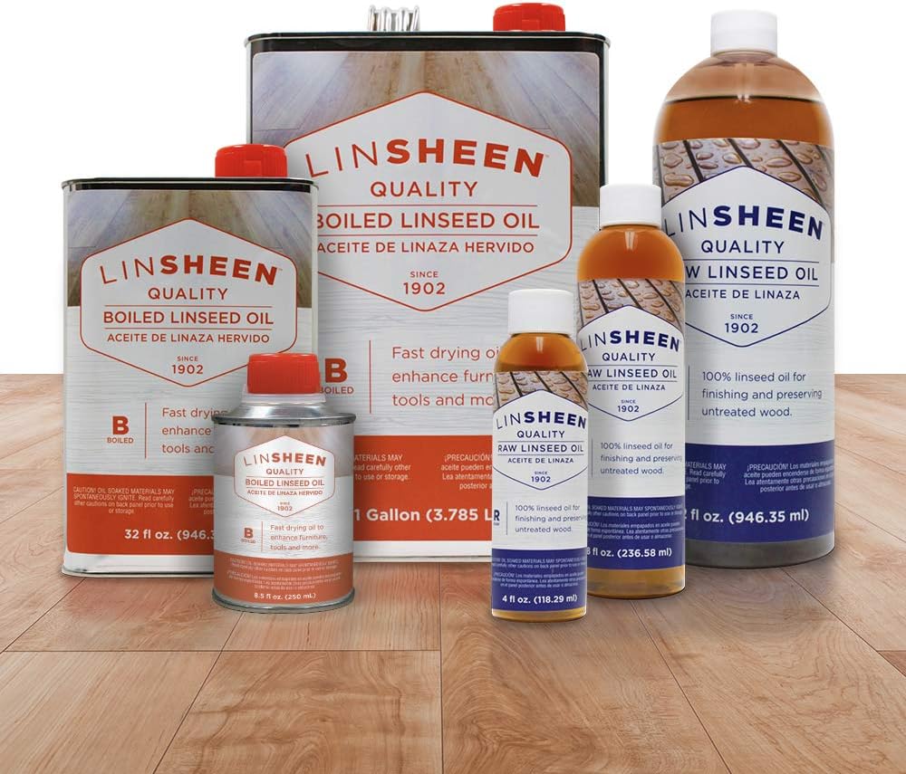 Boiled Linseed Oil – Fast Drying Flaxseed Wood Treatment to Rejuvenate and Restore Outdoor and Indoor Wood Furniture, Floors and Sports Equipment, Gallon