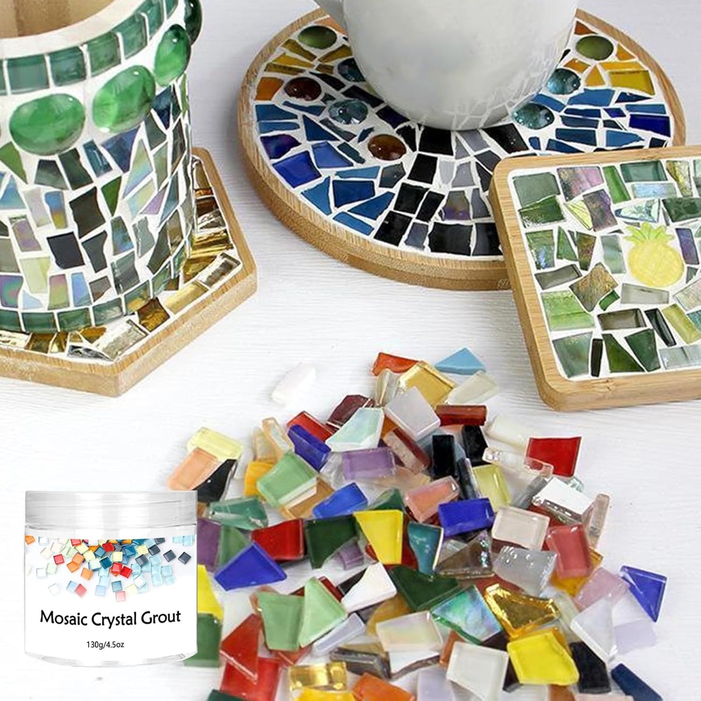 Mosaic Crystal Grout, Mosaics Tile Tools, Mosaic Tile Accessories – Essential for Handmade Grouting and Perfect for DIY Craft Projects (Translucent, 4.5oz)