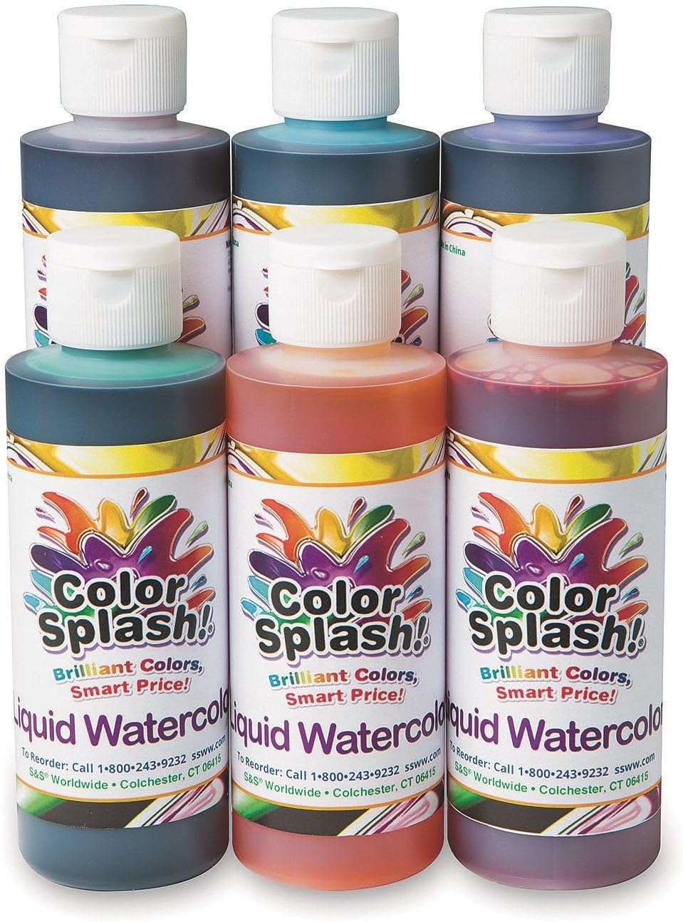 Color Splash!-mp-PT3265 8-oz. Liquid Watercolor Paint (Pack of 6)