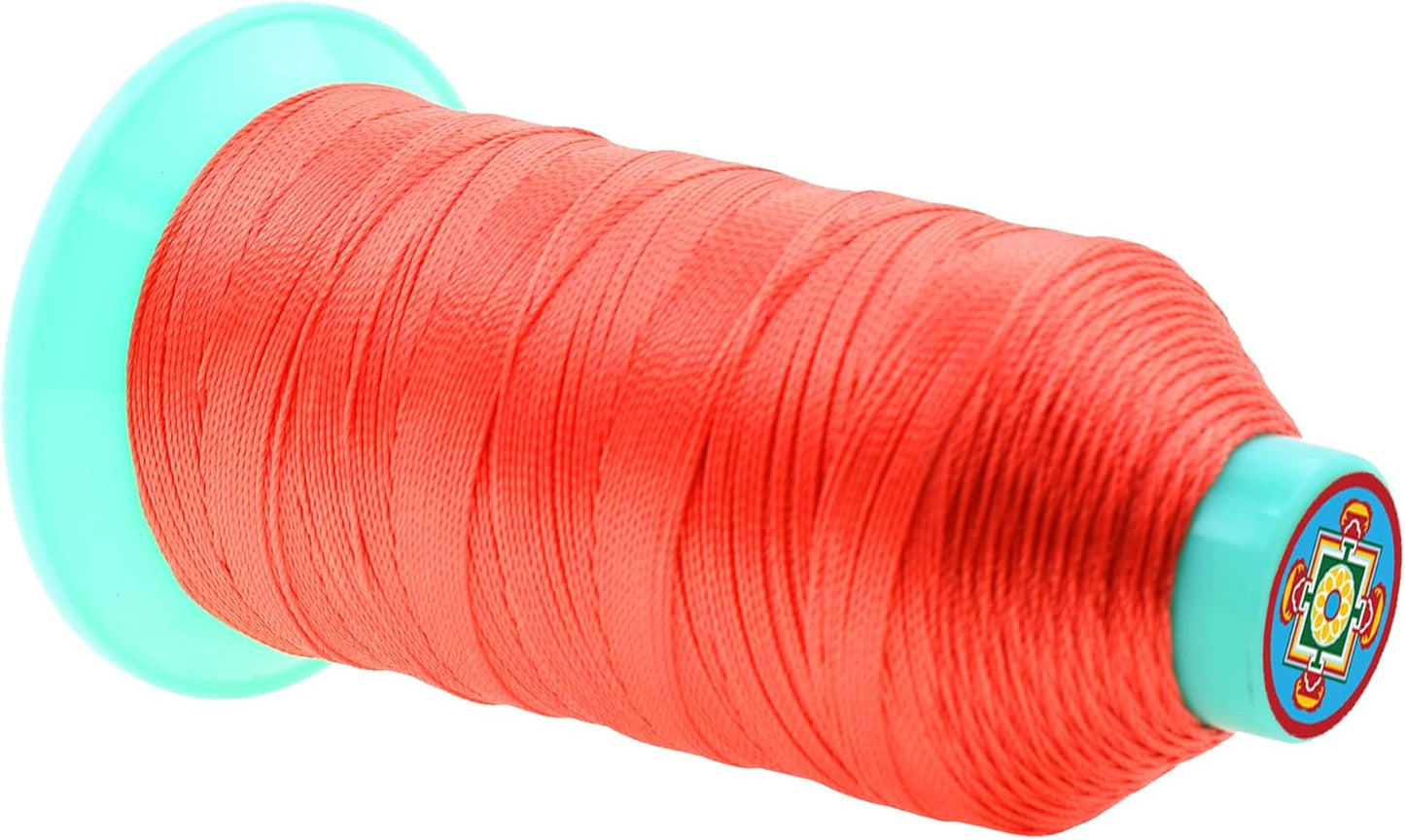 Mandala Crafts Bonded Nylon Thread Coral Heavy Duty Sewing Threads - 800 YDs Size 277 840D T270 Tex 270 Thread for Leather Jeans Weaving Outdoor Marine Upholstery Threads