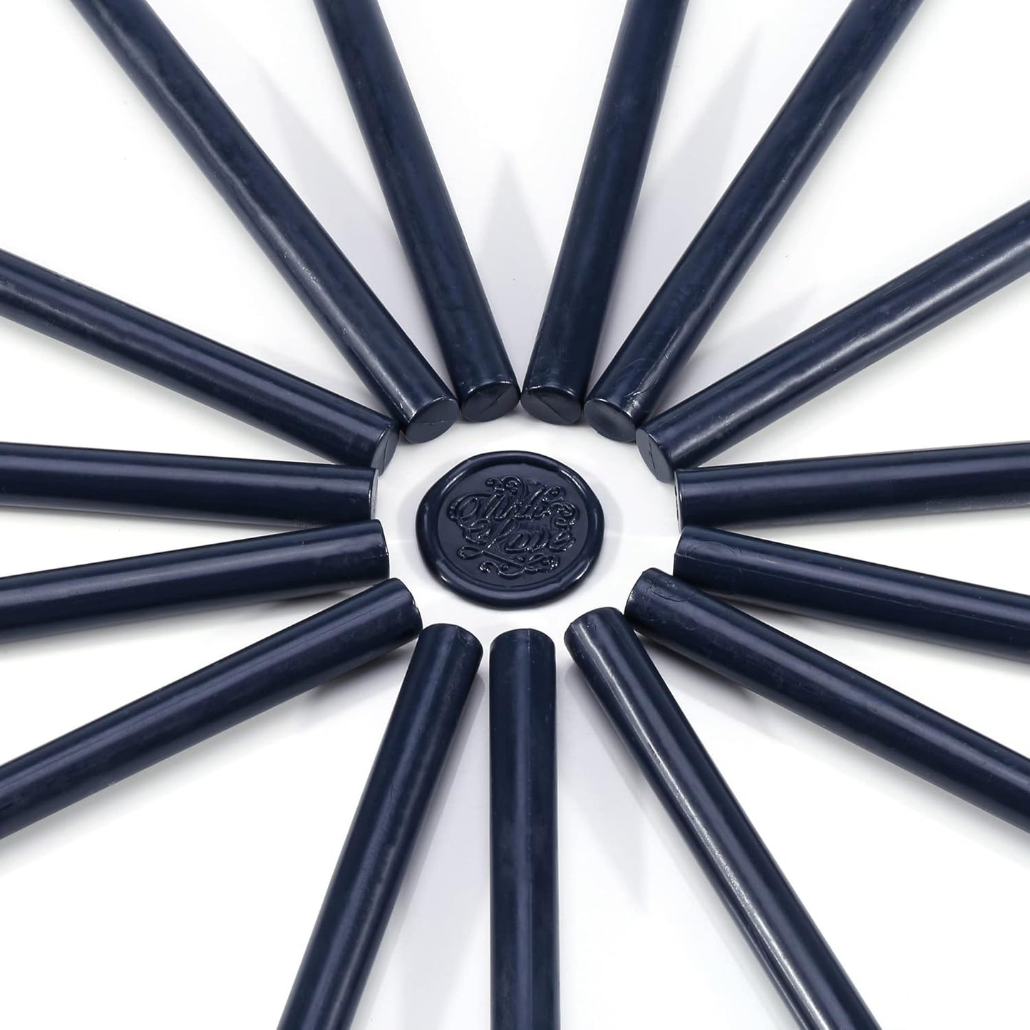 Yoption 15 Pcs Navy Blue Glue Gun Sealing Wax Sticks for Wax Seal Stamp, Great for Wedding Invitations, Christmas Cards, Envelopes