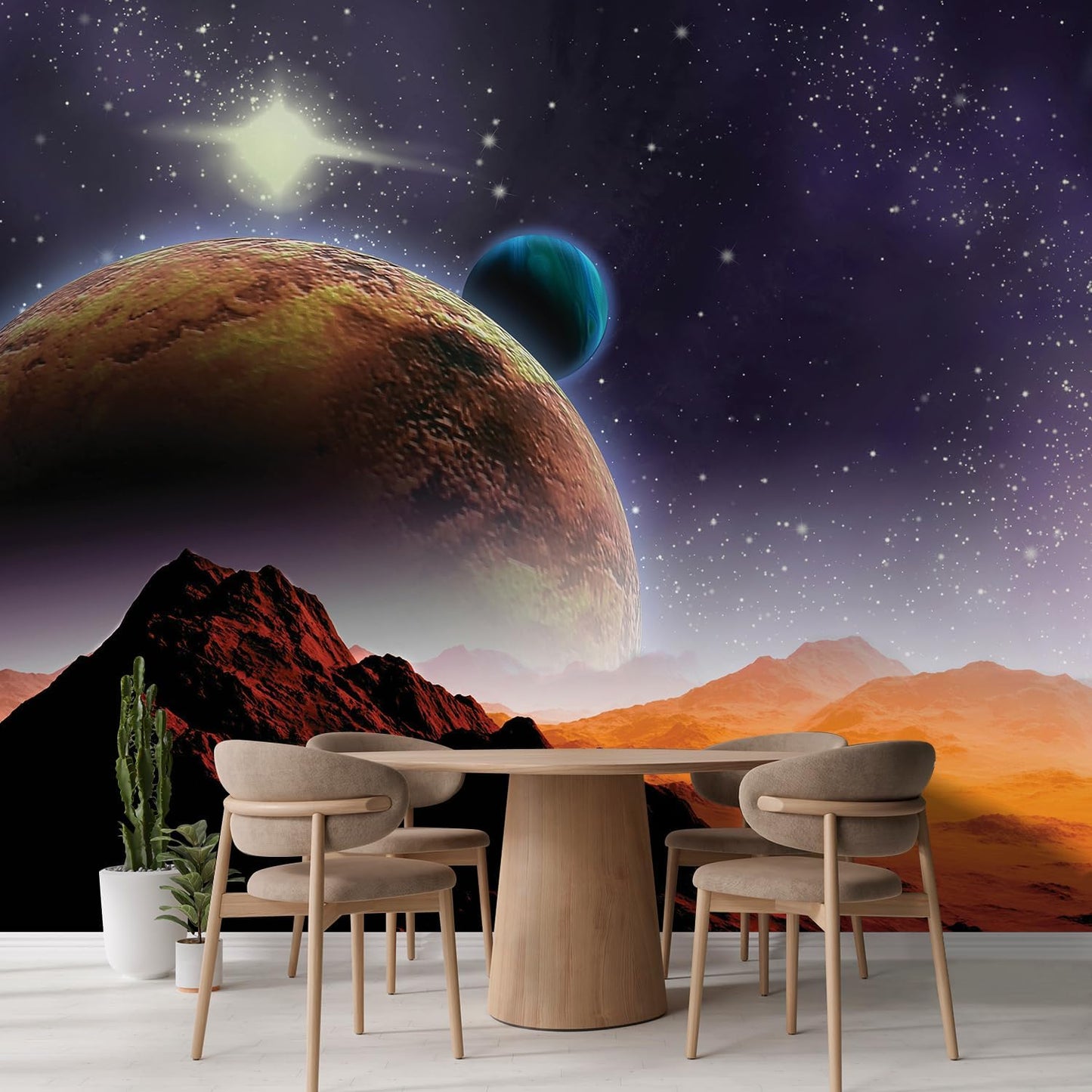 wall26 Peering into a Vibrantly Colored Space Wall Mural, Removable Sticker, Home Decor - 108x168 inches